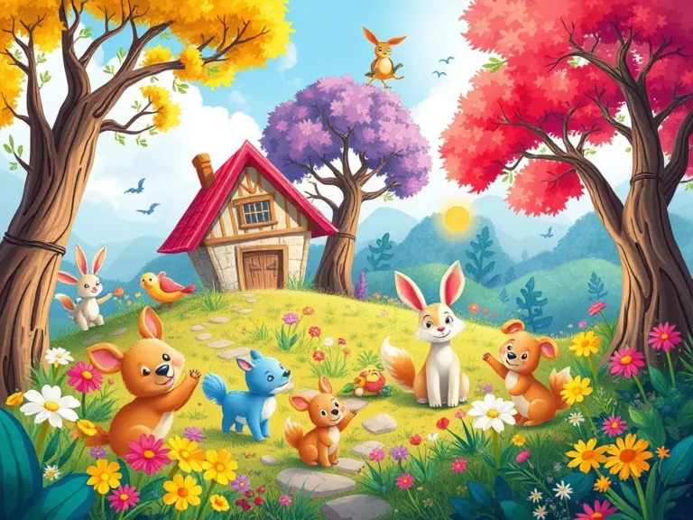 A digital illustration of a children's book cover, created by a student at Vaveyla Sanat Atölyesi, showcasing whimsical character design and storytelling techniques.